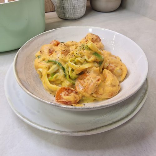 tallarines-calabacin-salsa-calabaza